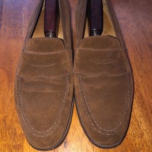 Brooks Brothers Suede Penny Loafers Made in England by Peale & Co. - Like New